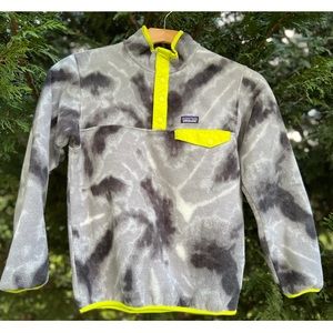 Patagonia synchilla tie dye fleece pull over boys kids large (12)